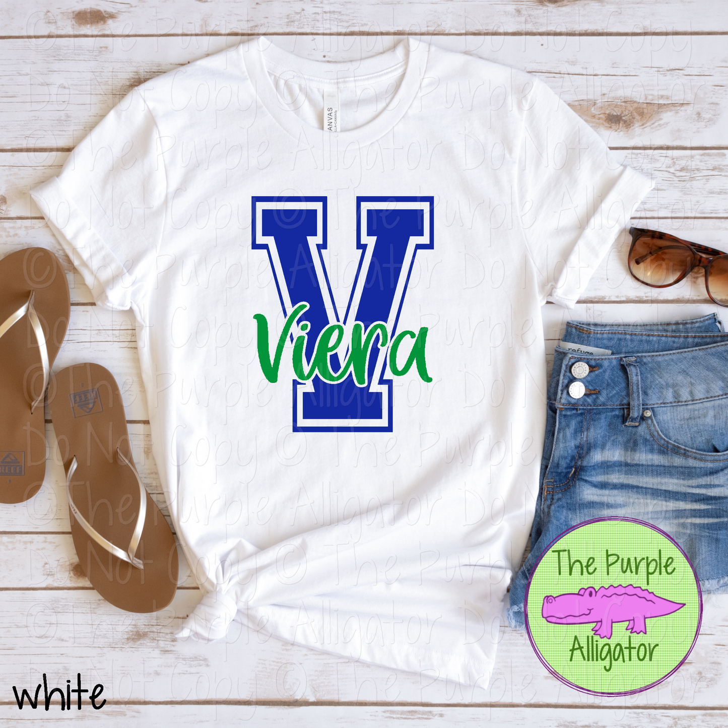 V Viera 2 Color Initial Spirit Wear | Varsity Letter School Pride Shirt 0124 TPA