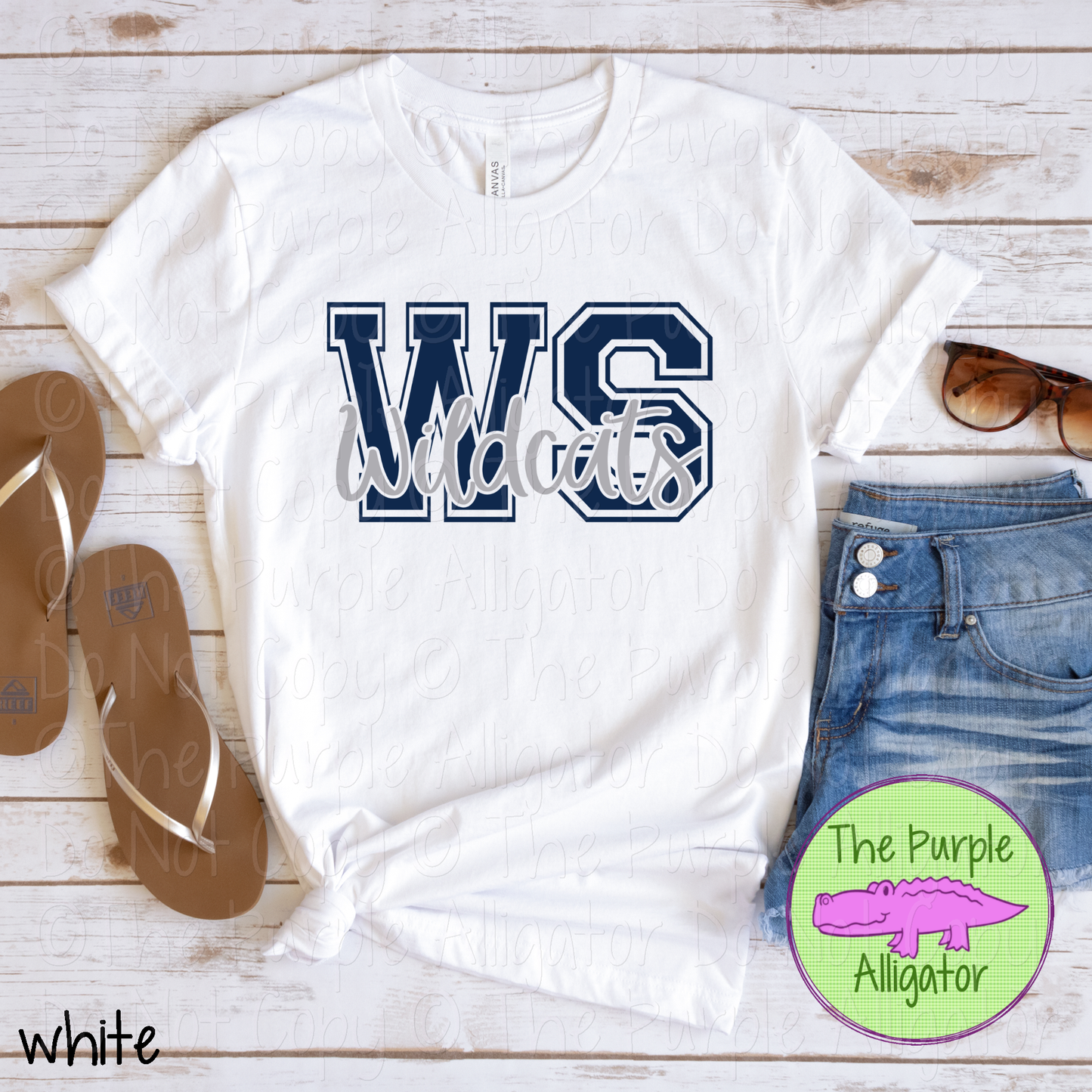 WS West Shore Wildcats 2 Color Initial Spirit Wear | Varsity Letter School Pride Shirt 0124 TPA
