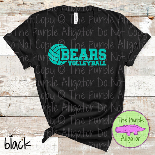 Bears Volleyball SC31 Mascot School Spirit Wear Team Swag - CHOOSE YOUR DESIGN COLOR - 0625 (d2f TPA)