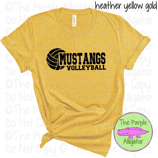 Mustangs Volleyball SC31 Mascot School Spirit Wear Team Swag - CHOOSE YOUR DESIGN COLOR - 0625 (d2f TPA)