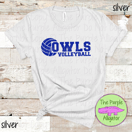 Owls Volleyball SC31 Mascot School Spirit Wear Team Swag - CHOOSE YOUR DESIGN COLOR - 0625 (d2f TPA)