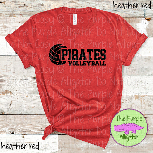 Pirates Volleyball SC31 Mascot School Spirit Wear Team Swag - CHOOSE YOUR DESIGN COLOR - 0625 (d2f TPA)
