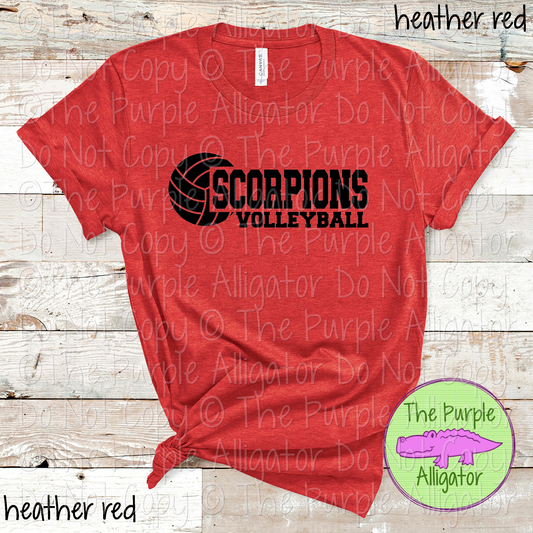 Scorpions Volleyball SC31 Mascot School Spirit Wear Team Swag - CHOOSE YOUR DESIGN COLOR - 0625 (d2f TPA)