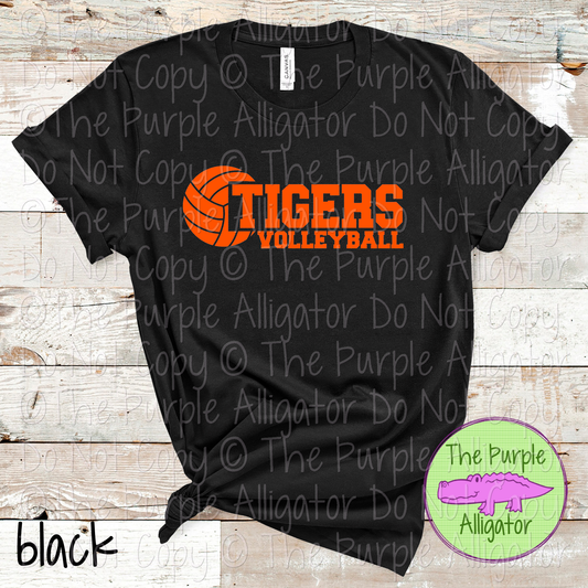 Tigers Volleyball SC31 Mascot School Spirit Wear Team Swag - CHOOSE YOUR DESIGN COLOR - 0625 (d2f TPA)