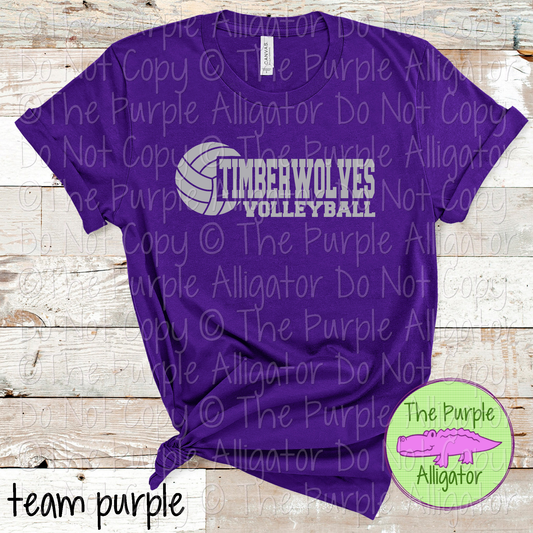 Timberwolves Volleyball SC31 Mascot School Spirit Wear Team Swag - CHOOSE YOUR DESIGN COLOR - 0625 (d2f TPA)