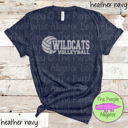 Wildcats Volleyball SC31 Mascot School Spirit Wear Team Swag - CHOOSE YOUR DESIGN COLOR - 0625 (d2f TPA)