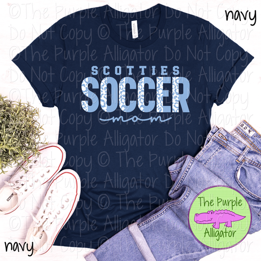 Scotties Soccer Mom SC32 Mascot School Spirit - CHOOSE YOUR DESIGN COLORS (d2f TPA)
