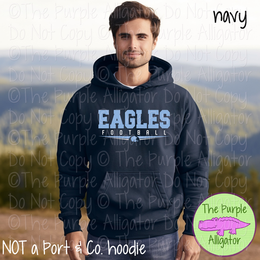 Eagles Football SC37 School Mascot Spirit Wear Design | Custom Team Apparel - CHOOSE YOUR DESIGN COLOR - 0725 (d2f TPA)