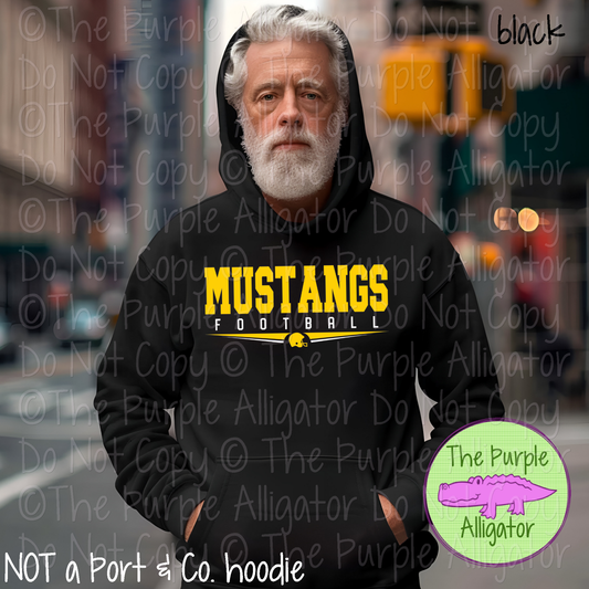 Mustangs Football SC37 School Mascot Spirit Wear Design | Custom Team Apparel - CHOOSE YOUR DESIGN COLOR - 0725 (d2f TPA)