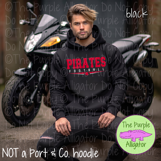 Pirates Football SC37 School Mascot Spirit Wear Design | Custom Team Apparel - CHOOSE YOUR DESIGN COLOR - 0725 (d2f TPA)
