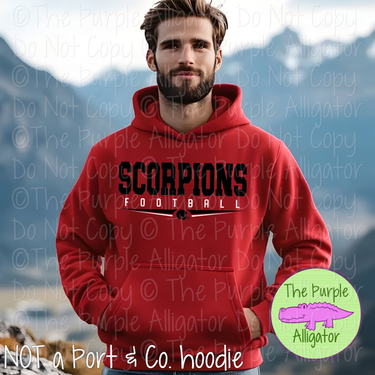 Scorpions Football SC37 School Mascot Spirit Wear Design | Custom Team Apparel - CHOOSE YOUR DESIGN COLOR - 0725 (d2f TPA)