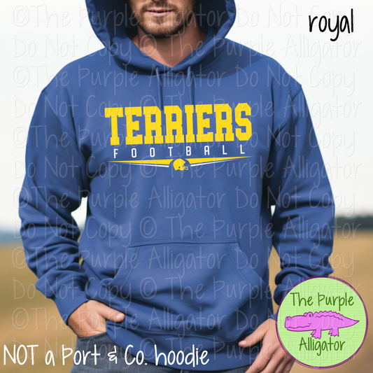 Terriers Football SC37 School Mascot Spirit Wear Design | Custom Team Apparel - CHOOSE YOUR DESIGN COLOR - 0725 (d2f TPA)