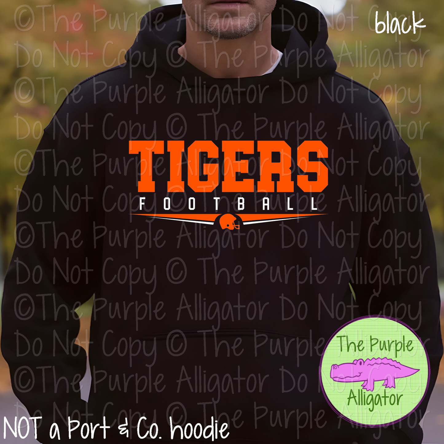 Tigers Football SC37 School Mascot Spirit Wear Design | Custom Team Apparel - CHOOSE YOUR DESIGN COLOR - 0725 (d2f TPA)