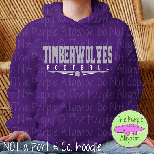 Timberwolves Football SC37 School Mascot Spirit Wear Design | Custom Team Apparel - CHOOSE YOUR DESIGN COLOR - 0725 (d2f TPA)