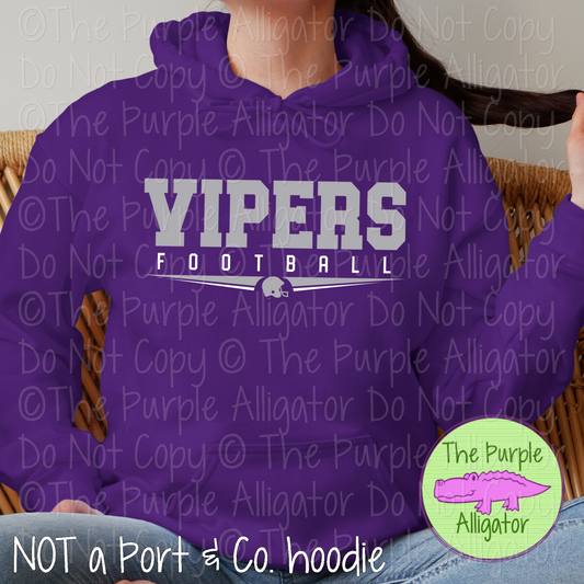 Vipers Football SC37 School Mascot Spirit Wear Design | Custom Team Apparel - CHOOSE YOUR DESIGN COLOR - 0725 (d2f TPA)
