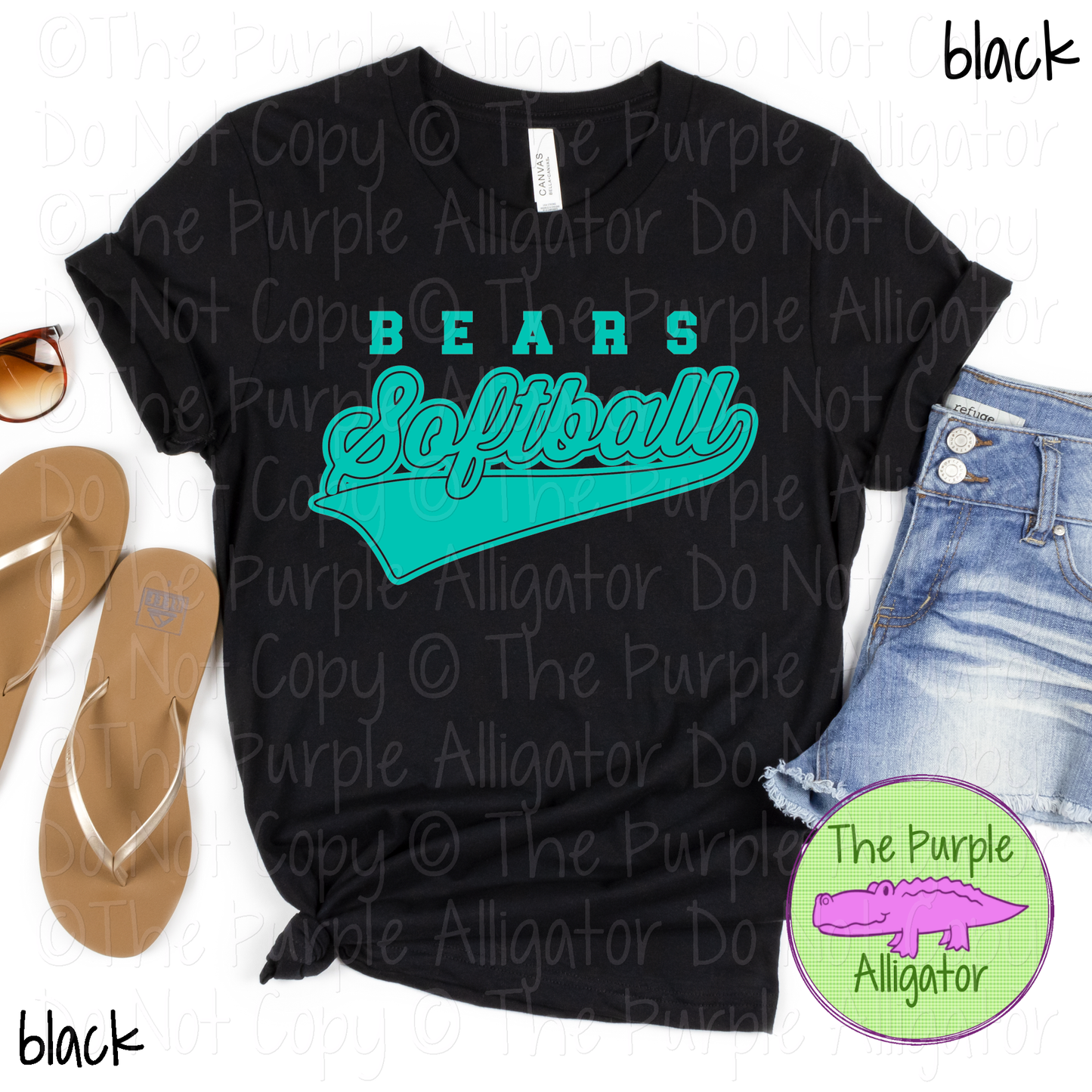 Bears Softball 38 | Retro Script Softball Spirit Wear | Game Day Fan Tee 0126 TPA