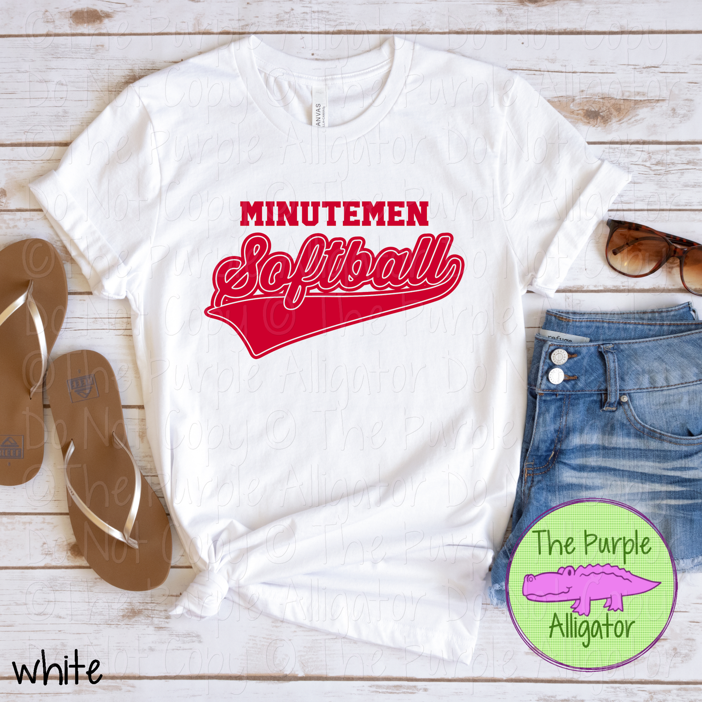 Minutemen Softball 38 | Retro Script Softball Spirit Wear | Game Day Fan Tee 0126 TPA