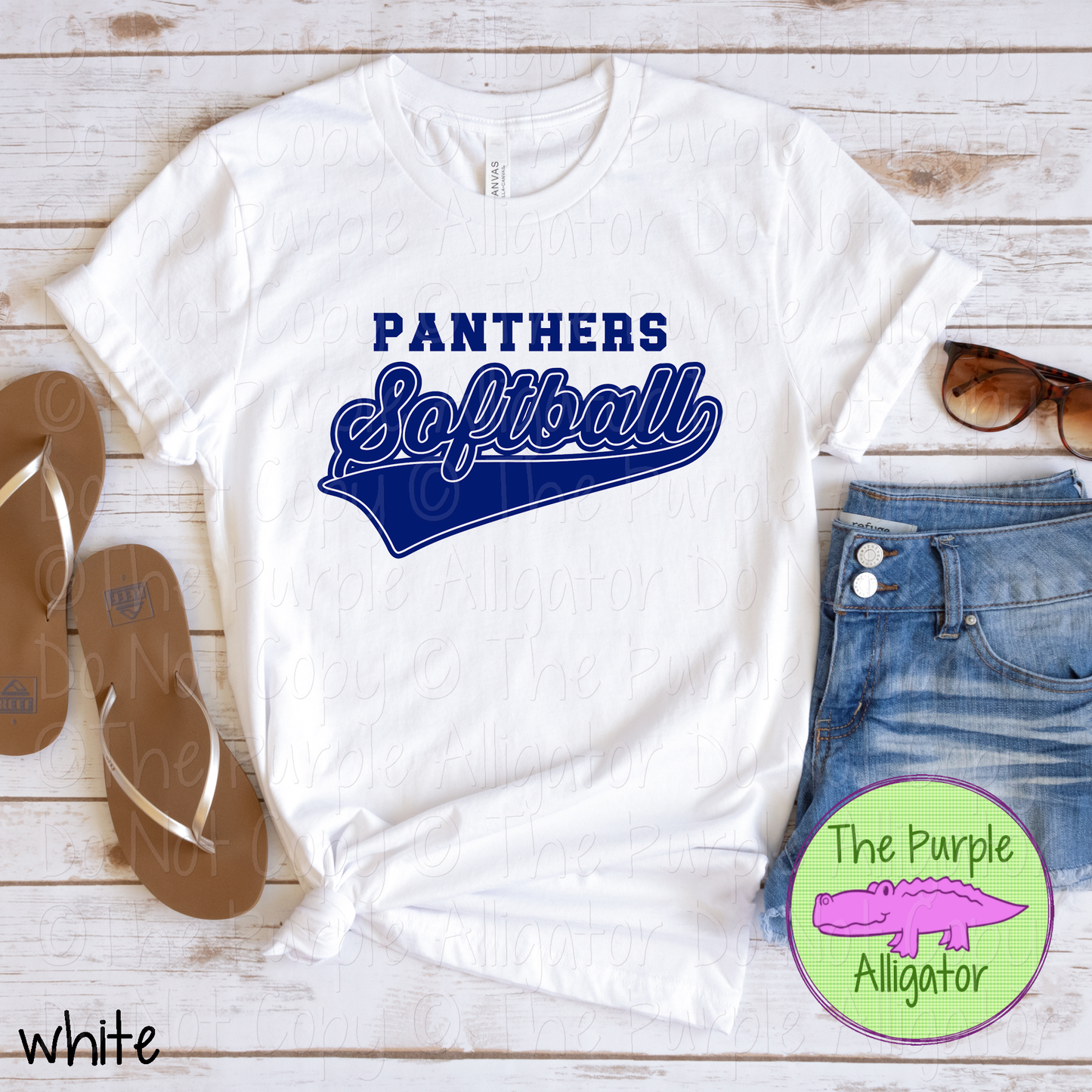 Panthers Softball 38 | Retro Script Softball Spirit Wear | Game Day Fan Tee 0126 TPA
