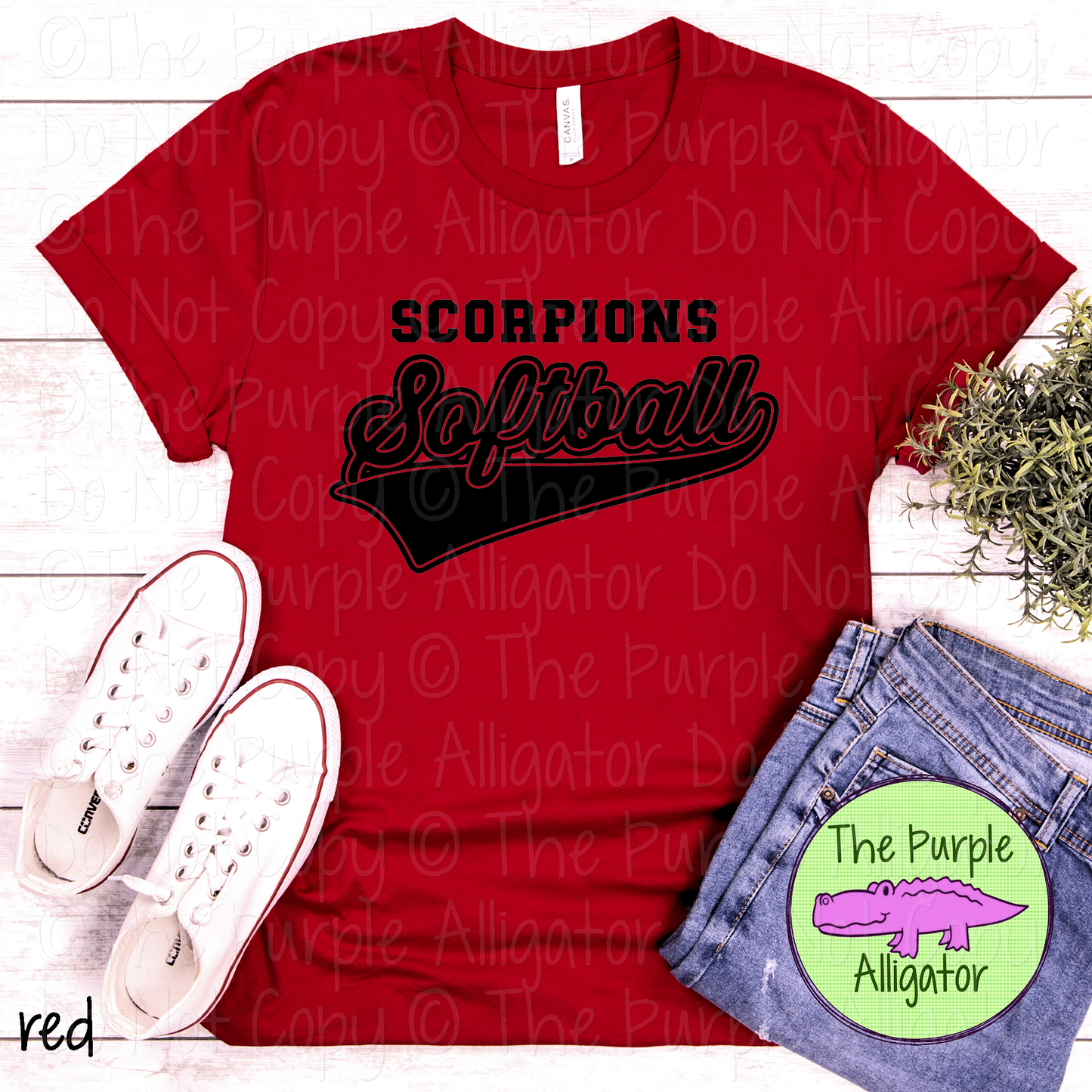 Scorpions Softball 38 | Retro Script Softball Spirit Wear | Game Day Fan Tee 0126 TPA