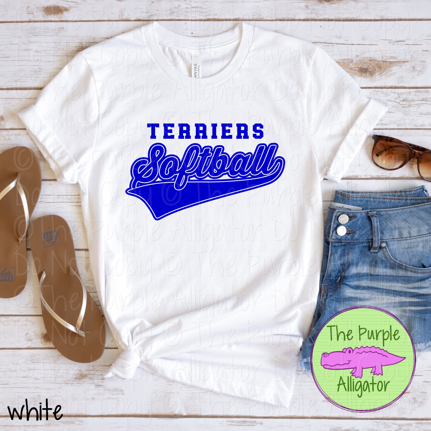 Terriers Softball 38 | Retro Script Softball Spirit Wear | Game Day Fan Tee 0126 TPA