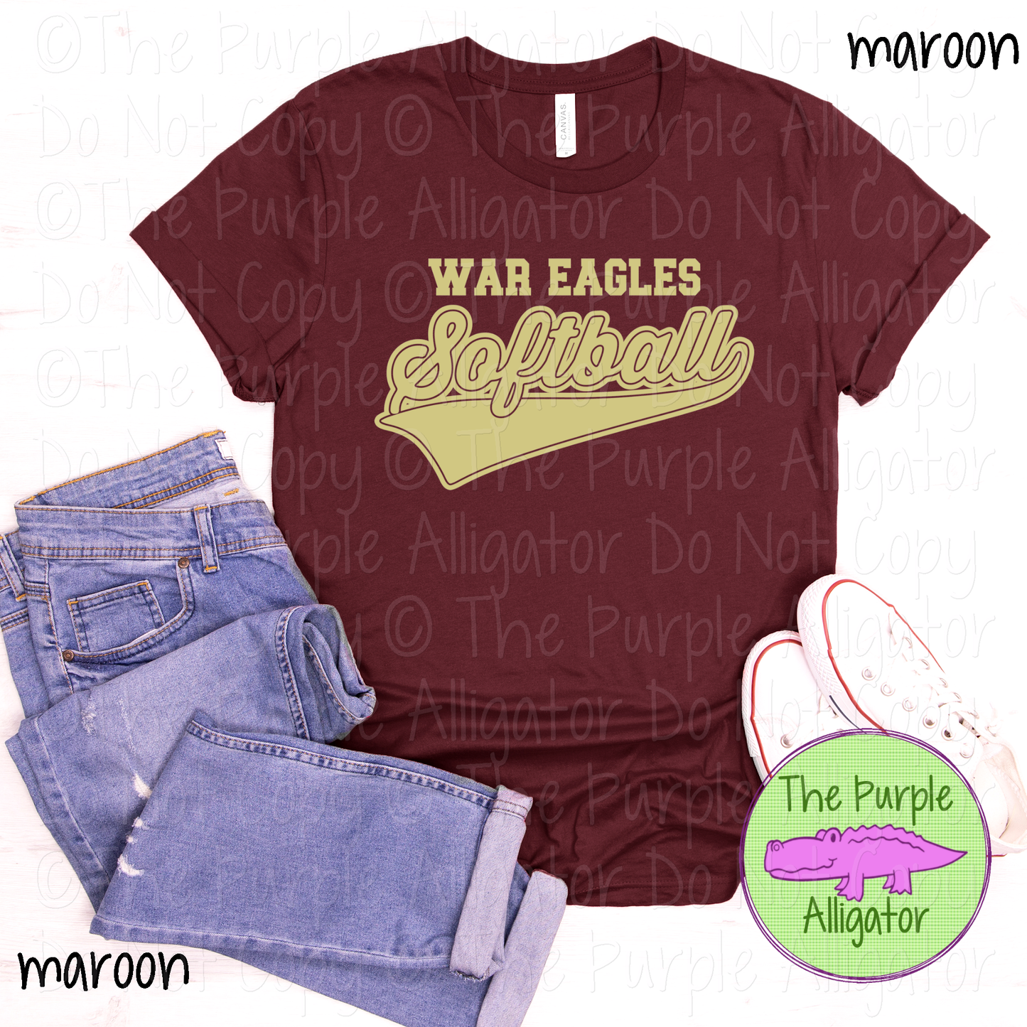 War Eagles Softball 38 | Retro Script Softball Spirit Wear | Game Day Fan Tee 0126 TPA