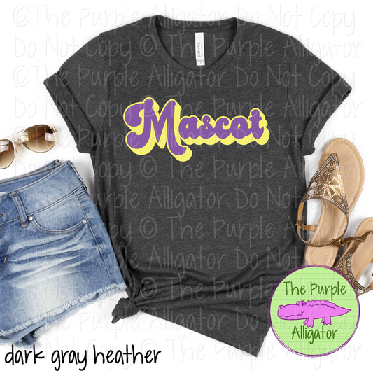 Your Mascot 3D Mascot Retro Script Spirit Wear Design for Teachers, Students and Fans - CHOOSE YOUR DESIGN COLORS (d2f TPA)