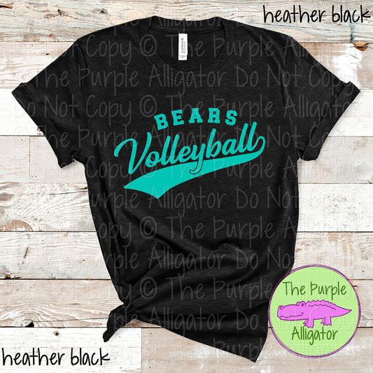 Bears Volleyball Swash SC40 School Mascot Spirit Wear Design | Custom Team Apparel - CHOOSE YOUR DESIGN COLOR - 0725 (d2f TPA)