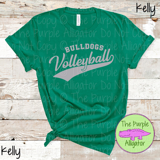 Bulldogs Volleyball Swash SC40 School Mascot Spirit Wear Design | Custom Team Apparel - CHOOSE YOUR DESIGN COLOR - 0725 (d2f TPA)