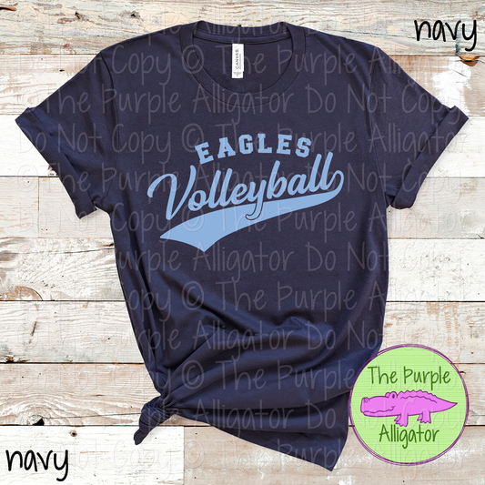 Eagles Volleyball Swash SC40 School Mascot Spirit Wear Design | Custom Team Apparel - CHOOSE YOUR DESIGN COLOR - 0725 (d2f TPA)