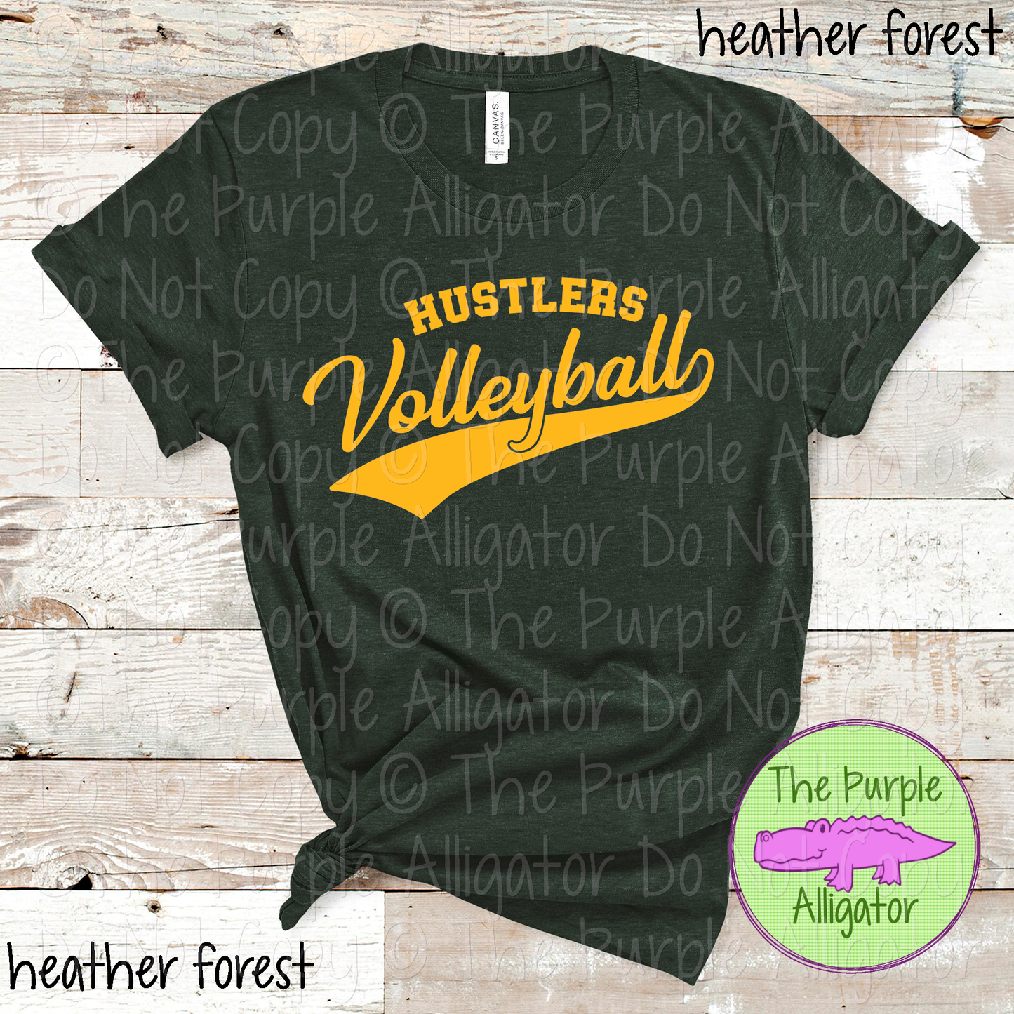 Hustlers Volleyball Swash SC40 School Mascot Spirit Wear Design | Custom Team Apparel - CHOOSE YOUR DESIGN COLOR - 0725 (d2f TPA)