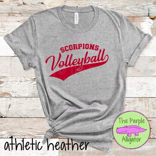Scorpions Volleyball Swash SC40 School Mascot Spirit Wear Design | Custom Team Apparel - CHOOSE YOUR DESIGN COLOR - 0725 (d2f TPA)