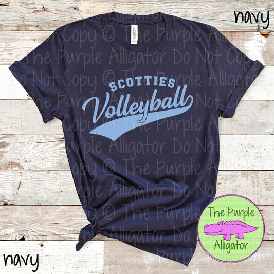 Scotties Volleyball Swash SC40 School Mascot Spirit Wear Design | Custom Team Apparel - CHOOSE YOUR DESIGN COLOR - 0725 (d2f TPA)