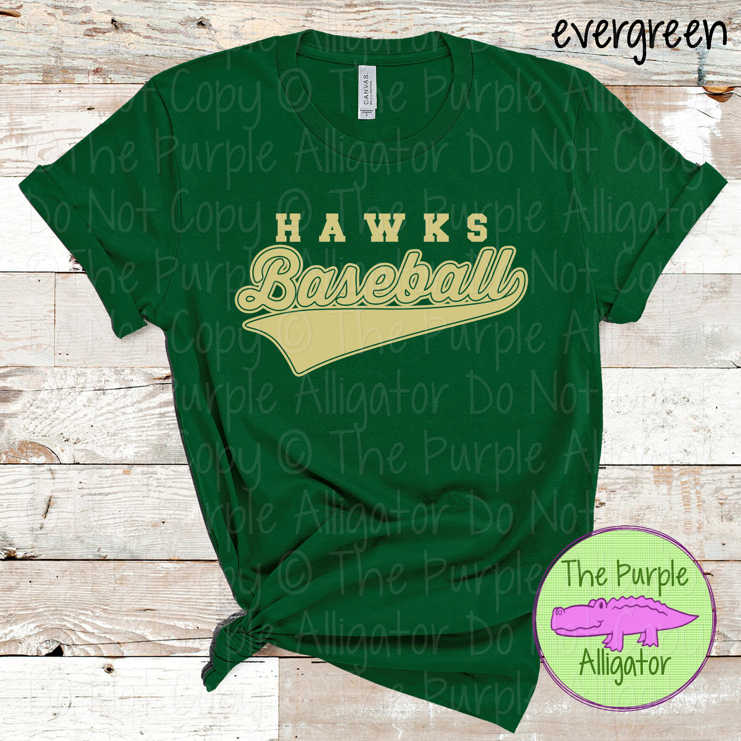Hawks Baseball 43 – Bold Swash Custom Baseball Team Spirit Wear Mascot Apparel 0226 TPA