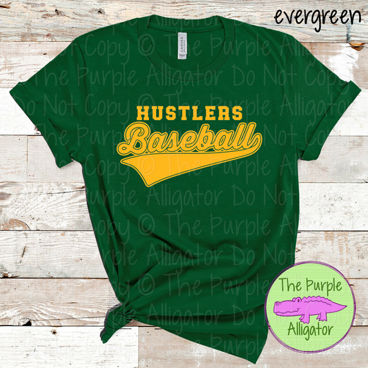 Hustlers Baseball 43 Baseball Shirt – Minimal Script Sports Design 0226 TPA