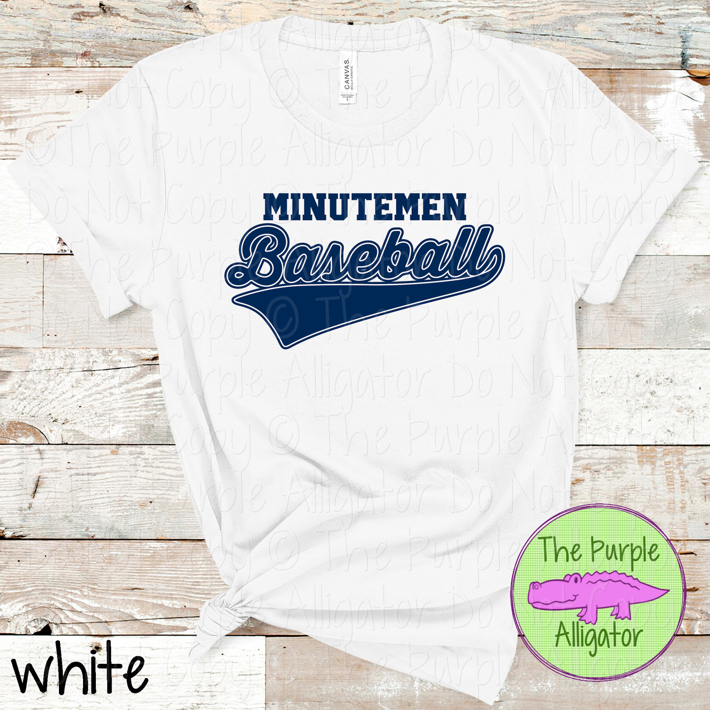 Minutemen Baseball 43 – Bold Swash Custom Baseball Team Spirit Wear Mascot Apparel 0226 TPA