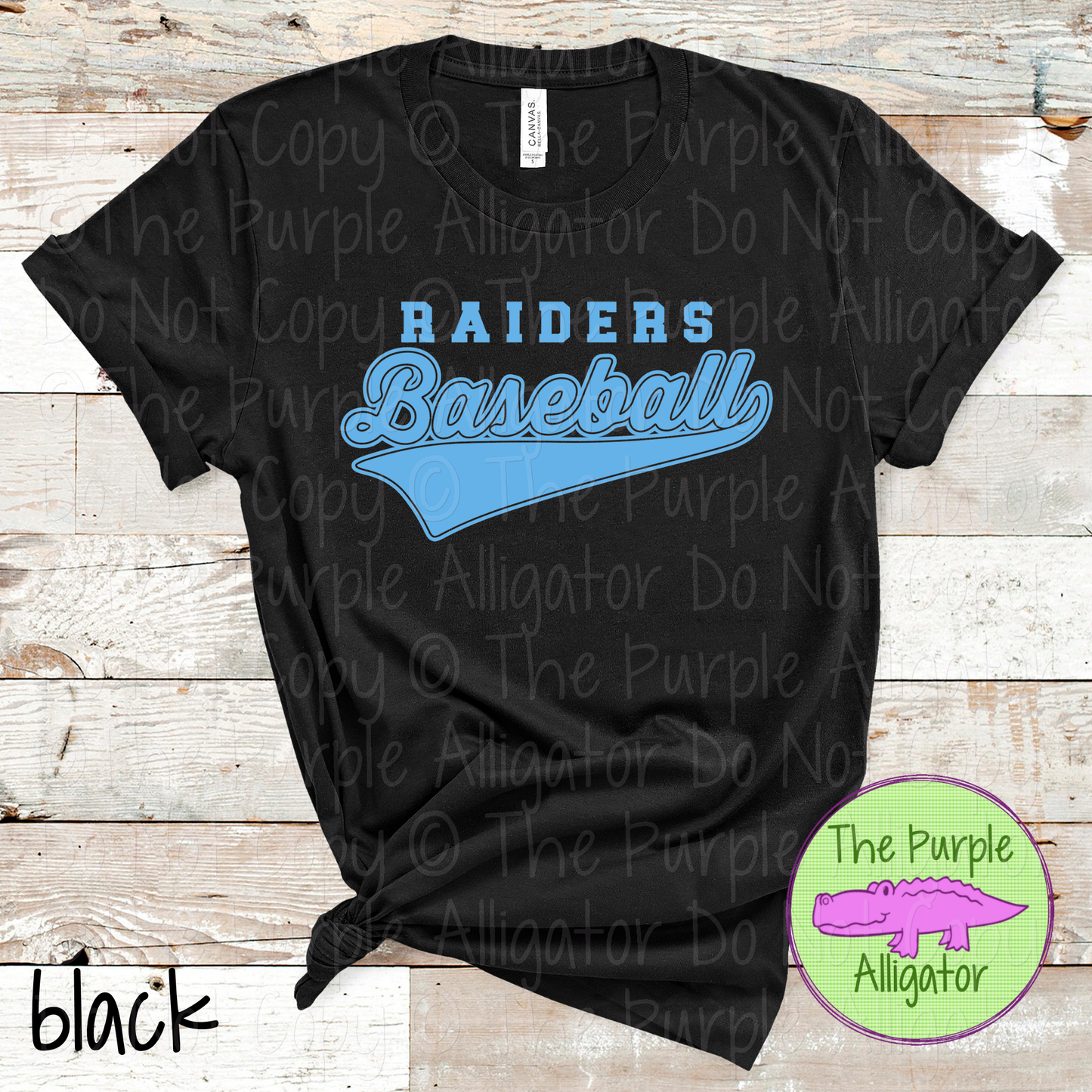 Raiders Baseball 43 – Bold Swash Custom Baseball Team Spirit Wear Mascot Apparel 0226 TPA