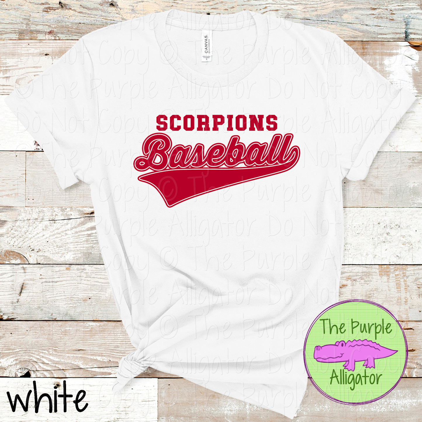 Scorpions Baseball 43 Baseball Shirt – Minimal Script Sports Design 0226 TPA