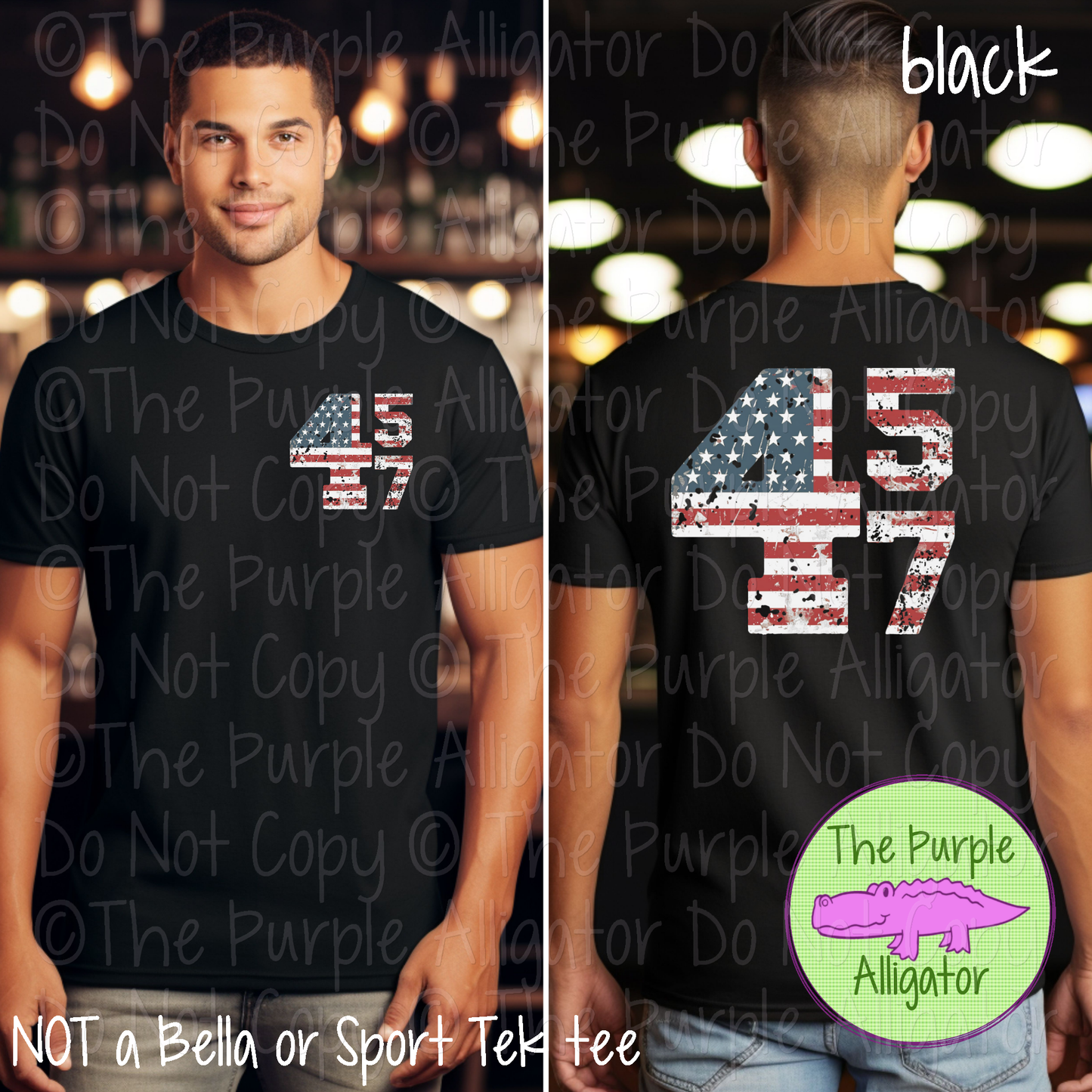 45 47 Distressed US Flag Front/Back 0125 (d2f TPA)