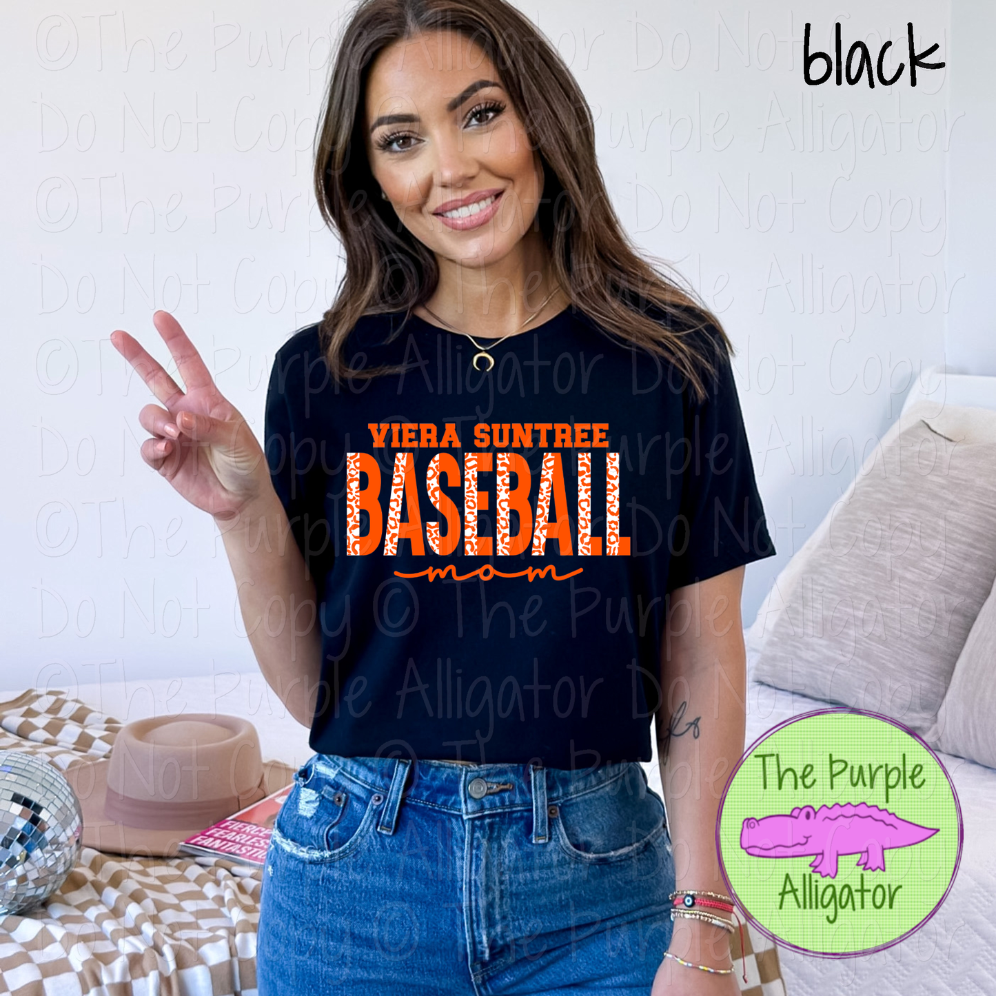 Viera Suntree Baseball Mom 48 Leopard Print Varsity Spirit Apparel Custom Colors 0326 TPA