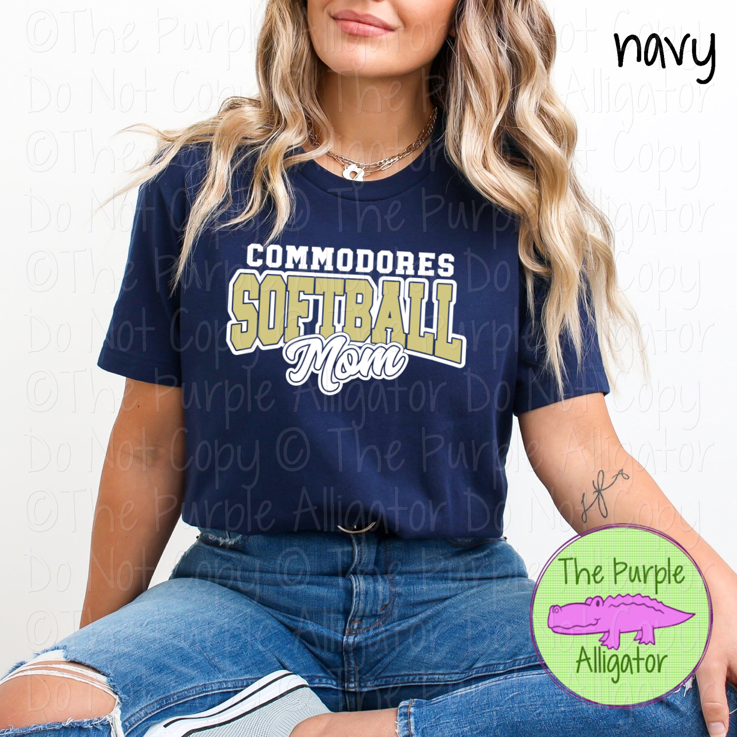 Commodores Softball Mom 49 | Game Day Shirt | Custom School Spirit Wear Parent Tee 0226 TPA