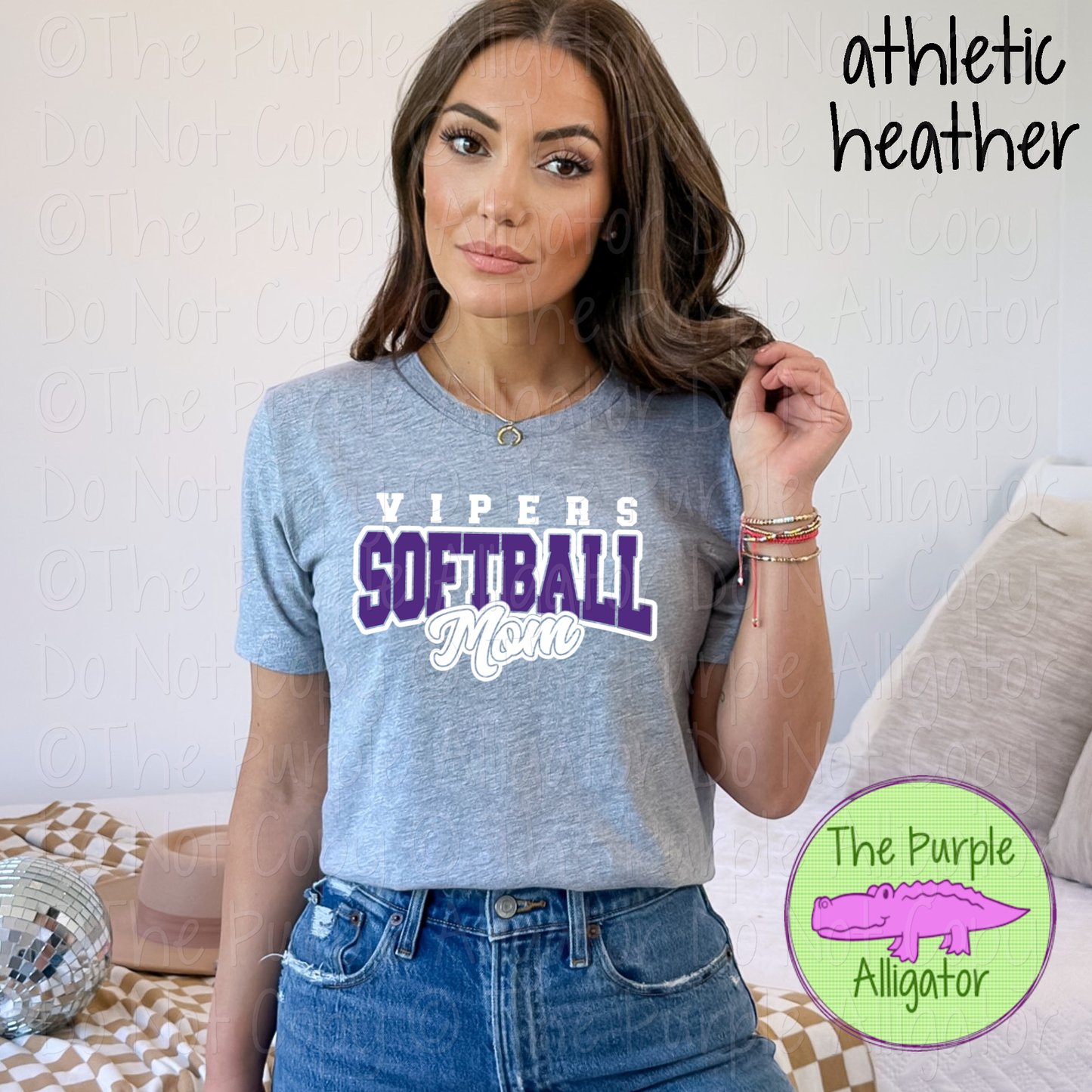 Vipers Softball Mom 49 | Game Day Shirt | Custom School Spirit Wear Parent Tee 0226 TPA