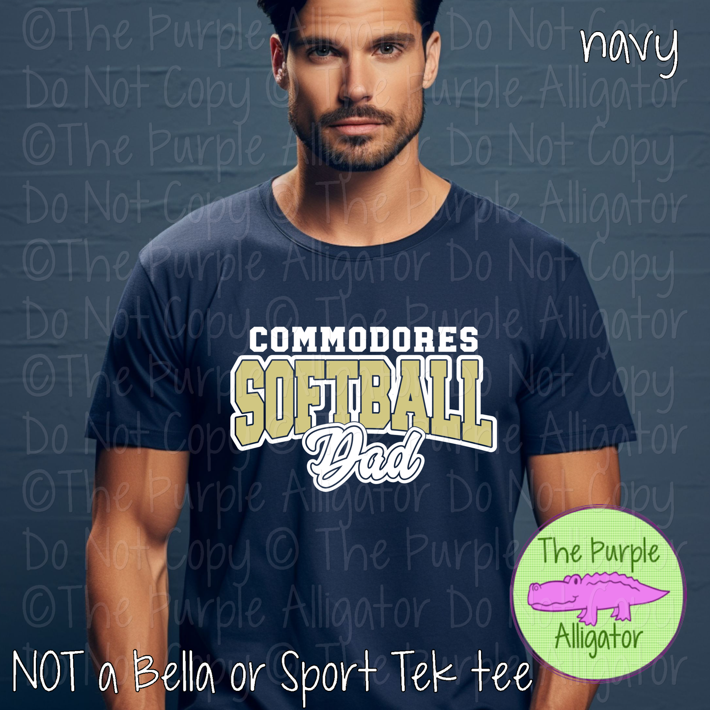 Commodores Softball Dad 50 | Game Day Shirt | Custom School Spirit Wear Parent Tee 0226 TPA