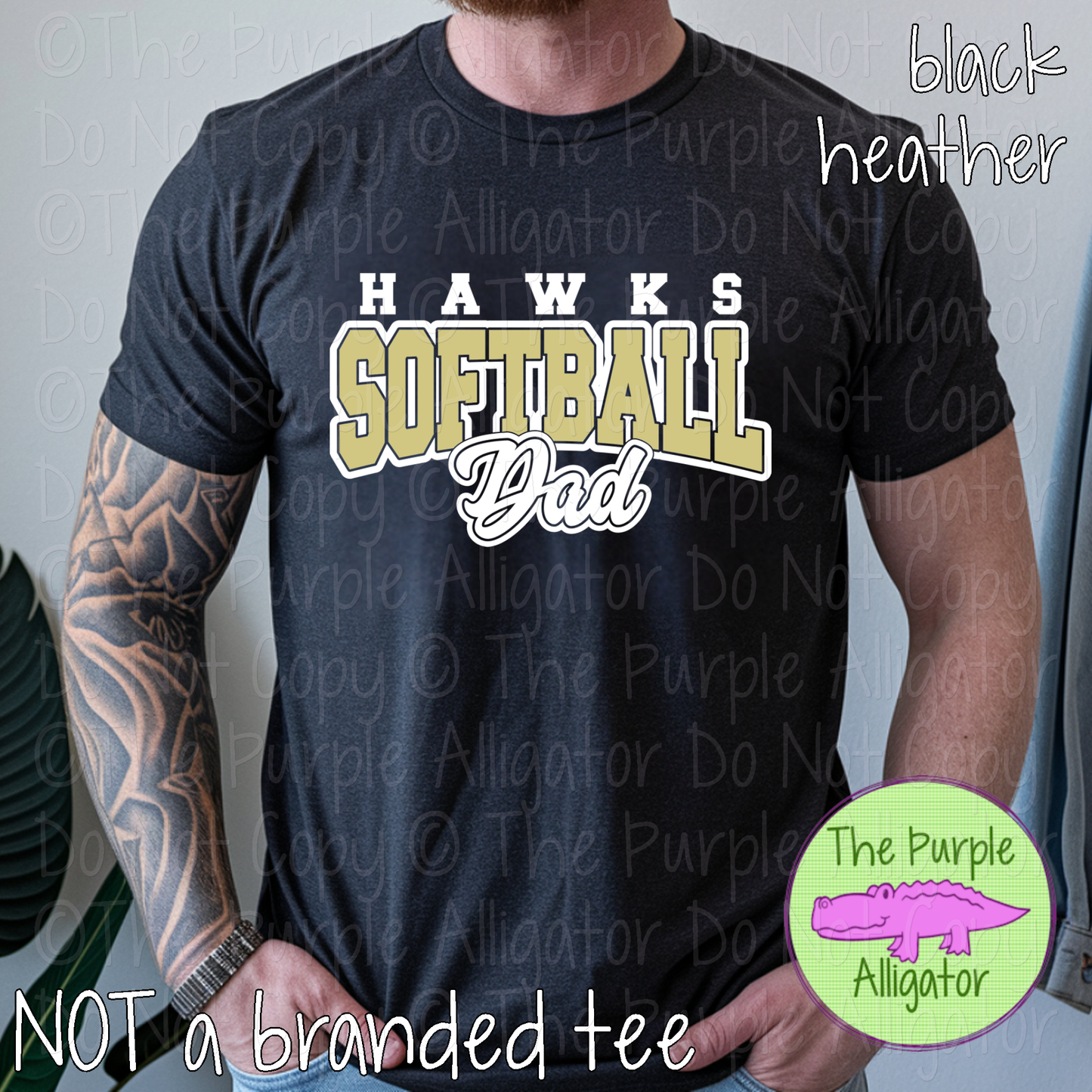 Hawks Softball Dad 50 | Game Day Shirt | Custom School Spirit Wear Parent Tee 0226 TPA