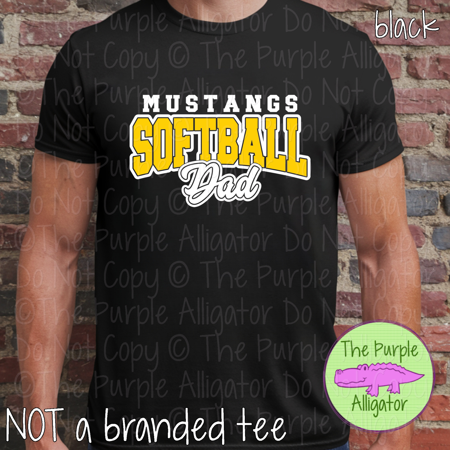 Mustangs Softball Dad 50 | Game Day Shirt | Custom School Spirit Wear Parent Tee 0226 TPA