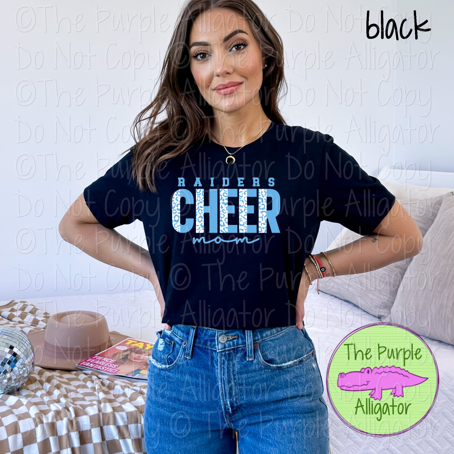 Raiders Cheer Mom Leopard 51 – Custom Cheer Team Spirit Wear Mascot Mom Apparel 0426 TPA