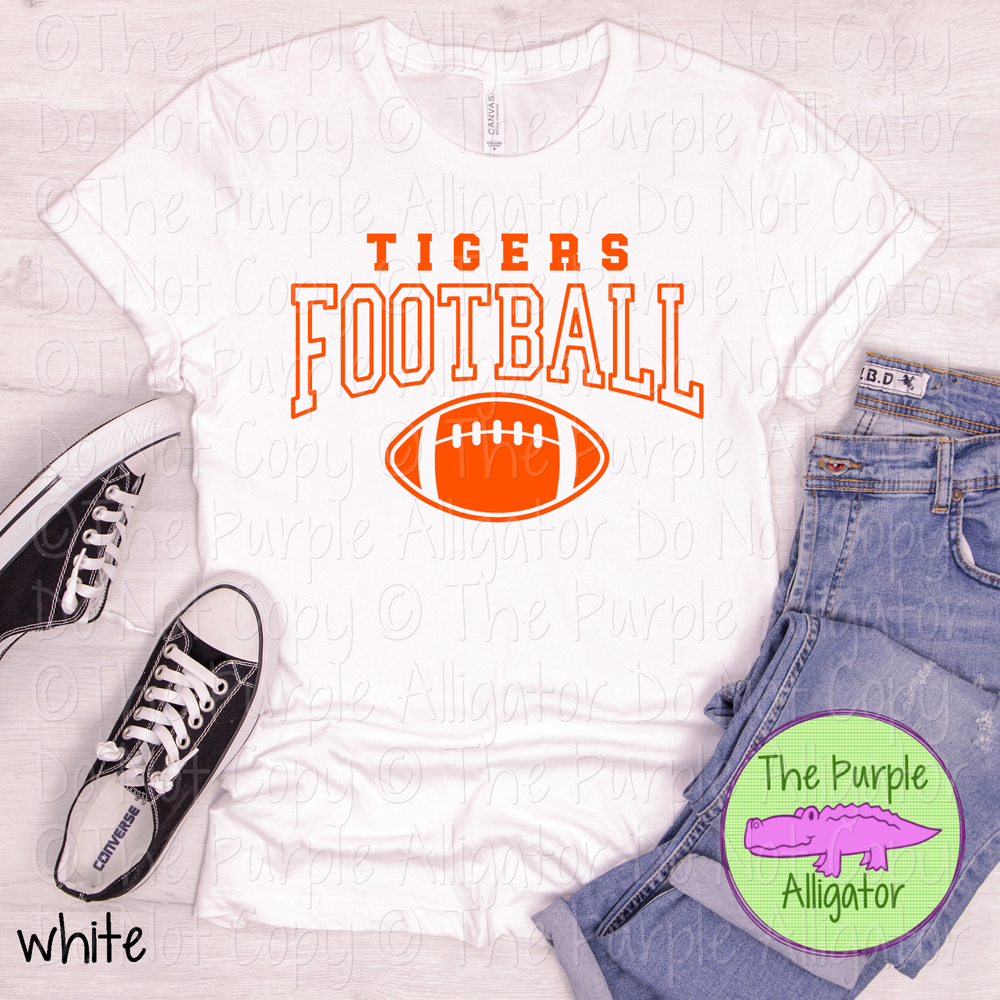 Tigers Football SC52 | Custom Team Spirit Wear for Game Day & Fans - CHOOSE YOUR DESIGN COLOR - 0725 (d2f TPA)
