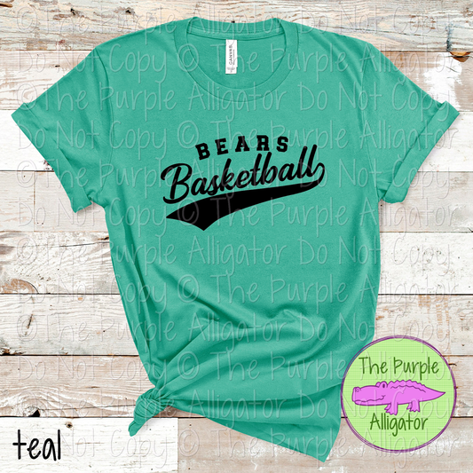 Bears Basketball Swash SC54 Mascot School Spirit Wear Team Swag - CHOOSE YOUR DESIGN COLOR - 0625 (d2f TPA)