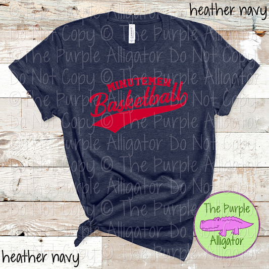 Minutemen Basketball Swash SC54 Mascot School Spirit Wear Team Swag - CHOOSE YOUR DESIGN COLOR - 0625 (d2f TPA)