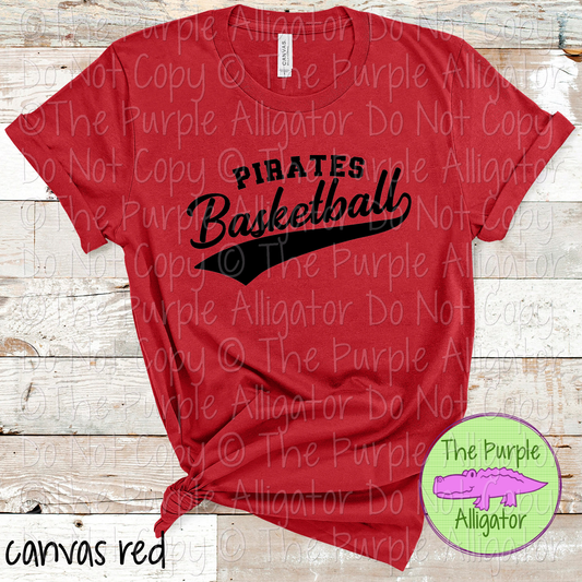 Pirates Basketball Swash SC54 Mascot School Spirit Wear Team Swag - CHOOSE YOUR DESIGN COLOR - 0625 (d2f TPA)