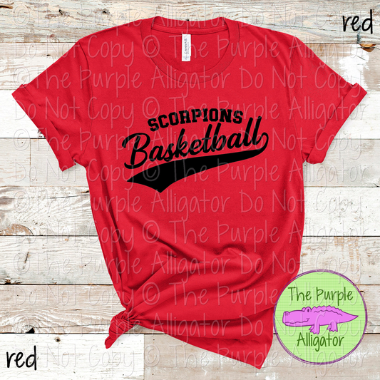 Scorpions Basketball Swash SC54 Mascot School Spirit Wear Team Swag - CHOOSE YOUR DESIGN COLOR - 0625 (d2f TPA)